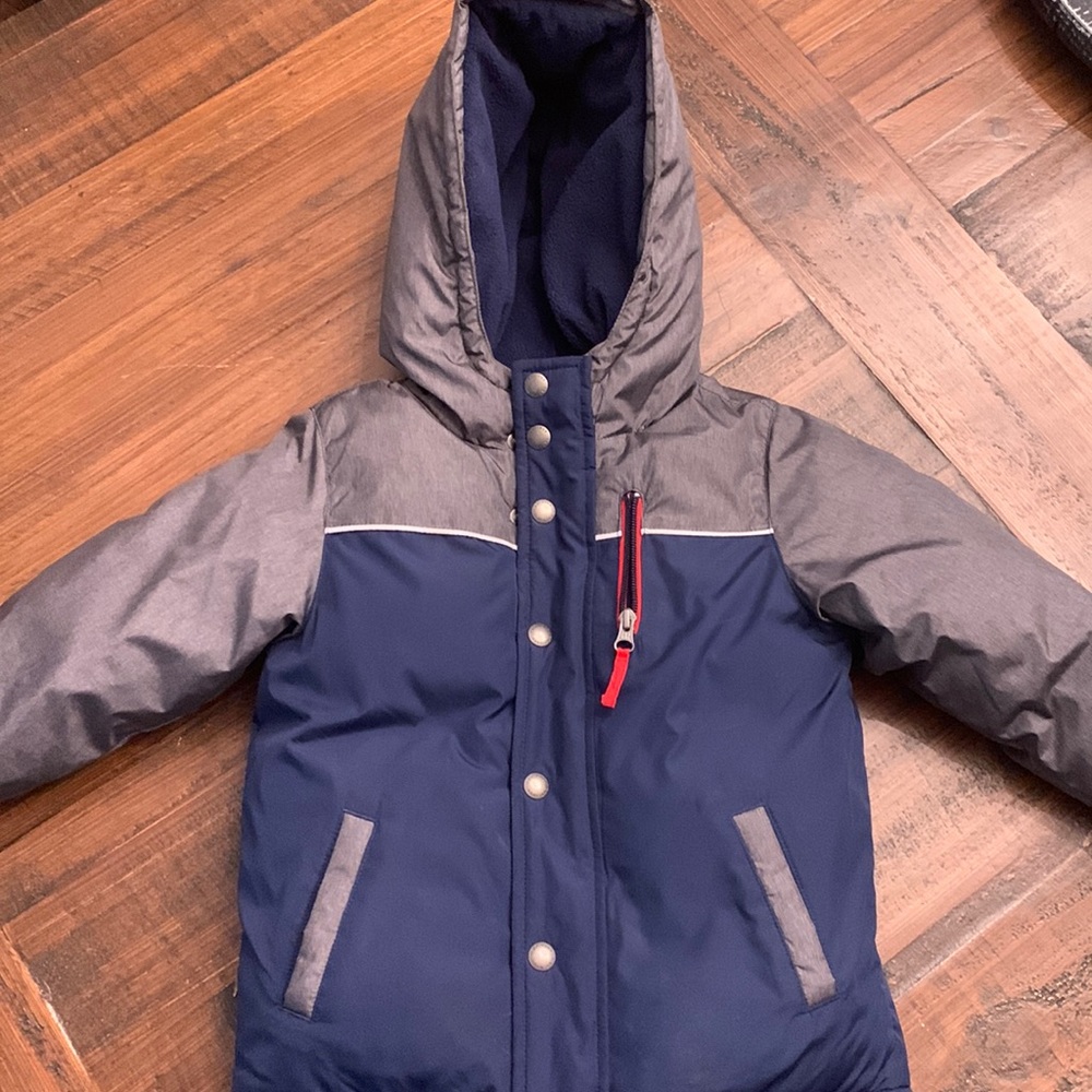 Kids navy and grey puffer jacket